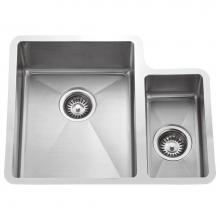 Barclay KSSDB2530-SS - Fennel 24'' Double Bowl 70/30Kitchen Sink, Stainless Steel