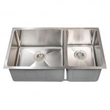 Barclay KSSDB2572-SS - Guilio 32'' SS 60/40 OffsetDbl Bowl Undermount Sink