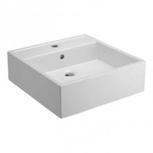Barclay 4-481WH - Nova Above Counter Basin, One-Hole, Fire Clay, White