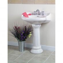 Barclay 3-654WH - Vicki Pedestal Lavatory, 4''cc, White