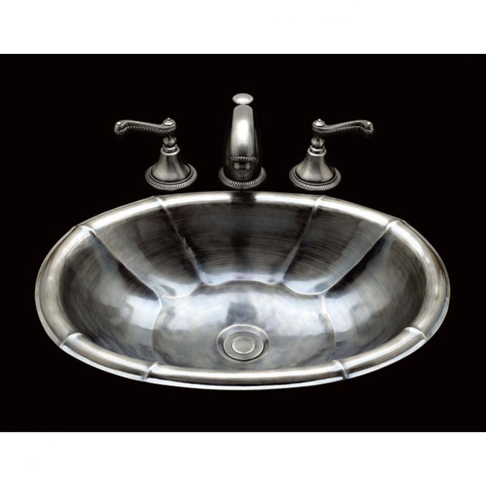 Small Oval Lavatory, Dauphin Pattern, Drop In