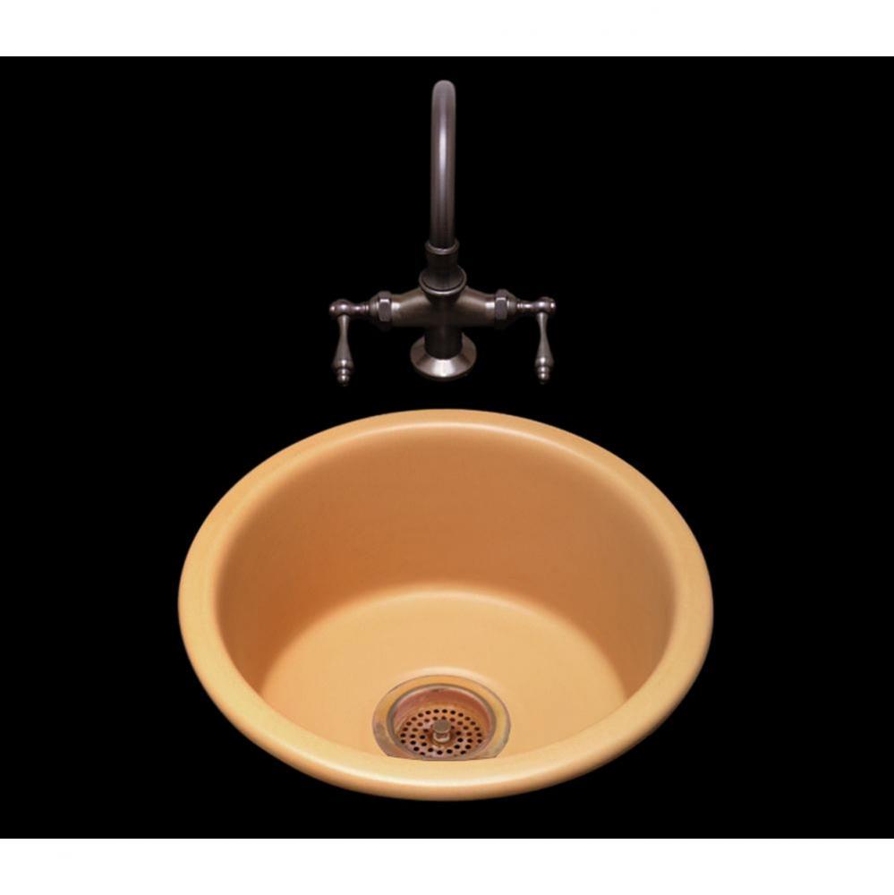 Selena, Double Glazed Round Bar/Prep Sink With Plain Bowl, 3.5'' Drain Opening, Undermou