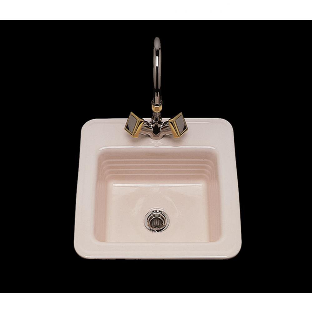 Gloria, Single Glazed Square Bar Sink, Linial Design Pattern, Only 1-Hole, Drop In Only