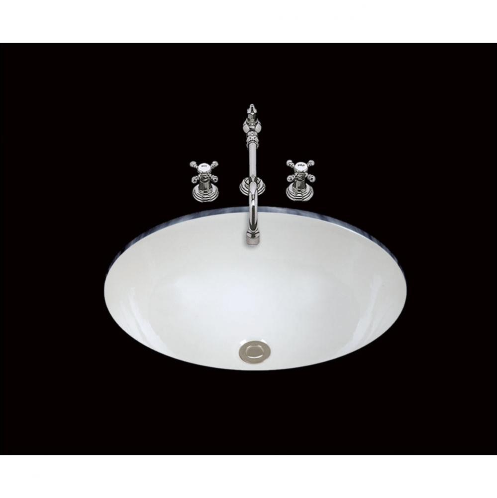 Abby, Double Glazed, Large Plain Oval Lavatory, Center Drain, No Overflow, Undermount Only