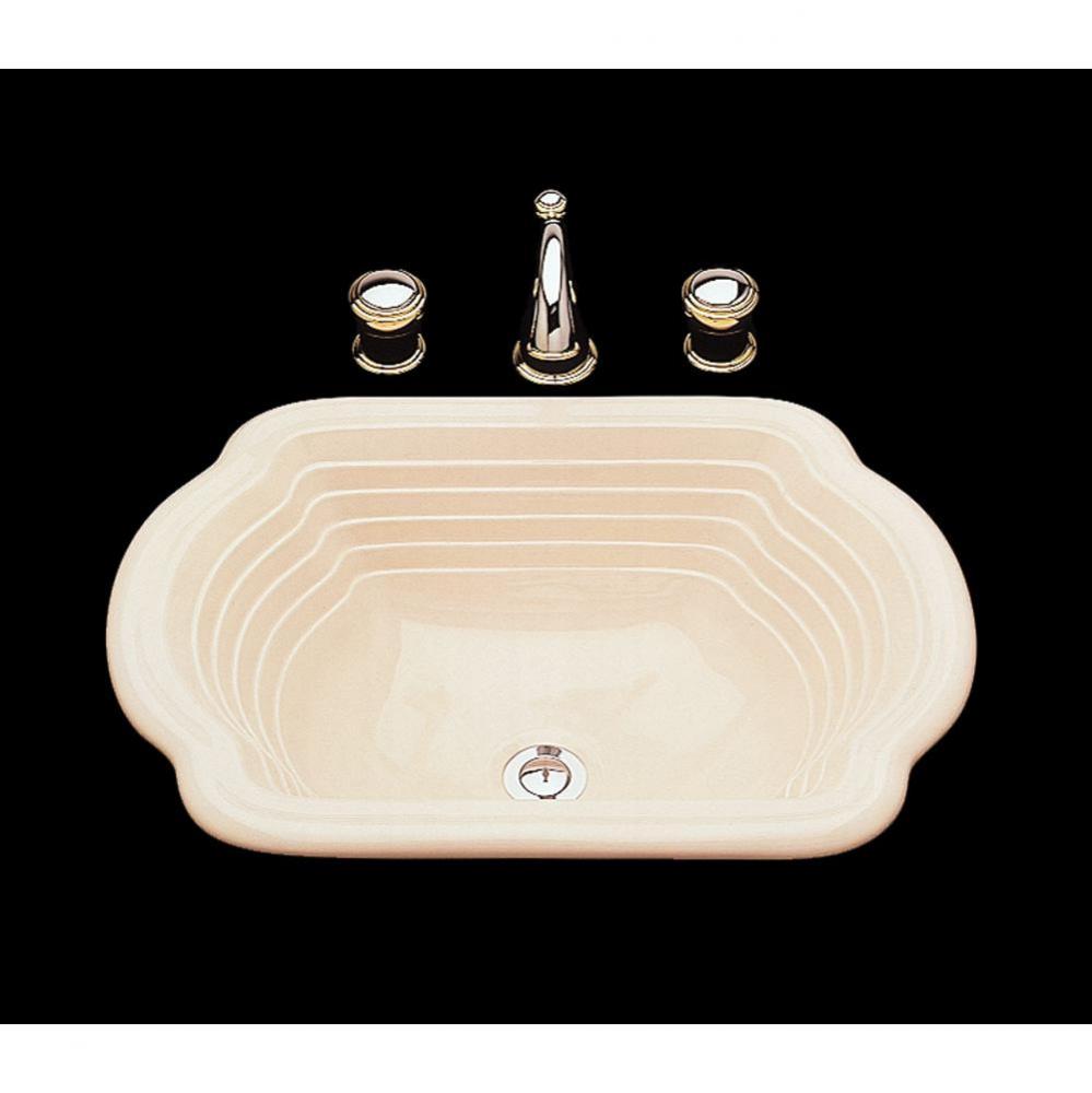Diana, Single Glazed, Unique Styled Lavatory, Riatta Linial Pattern, No Overflow,  Drop In Only