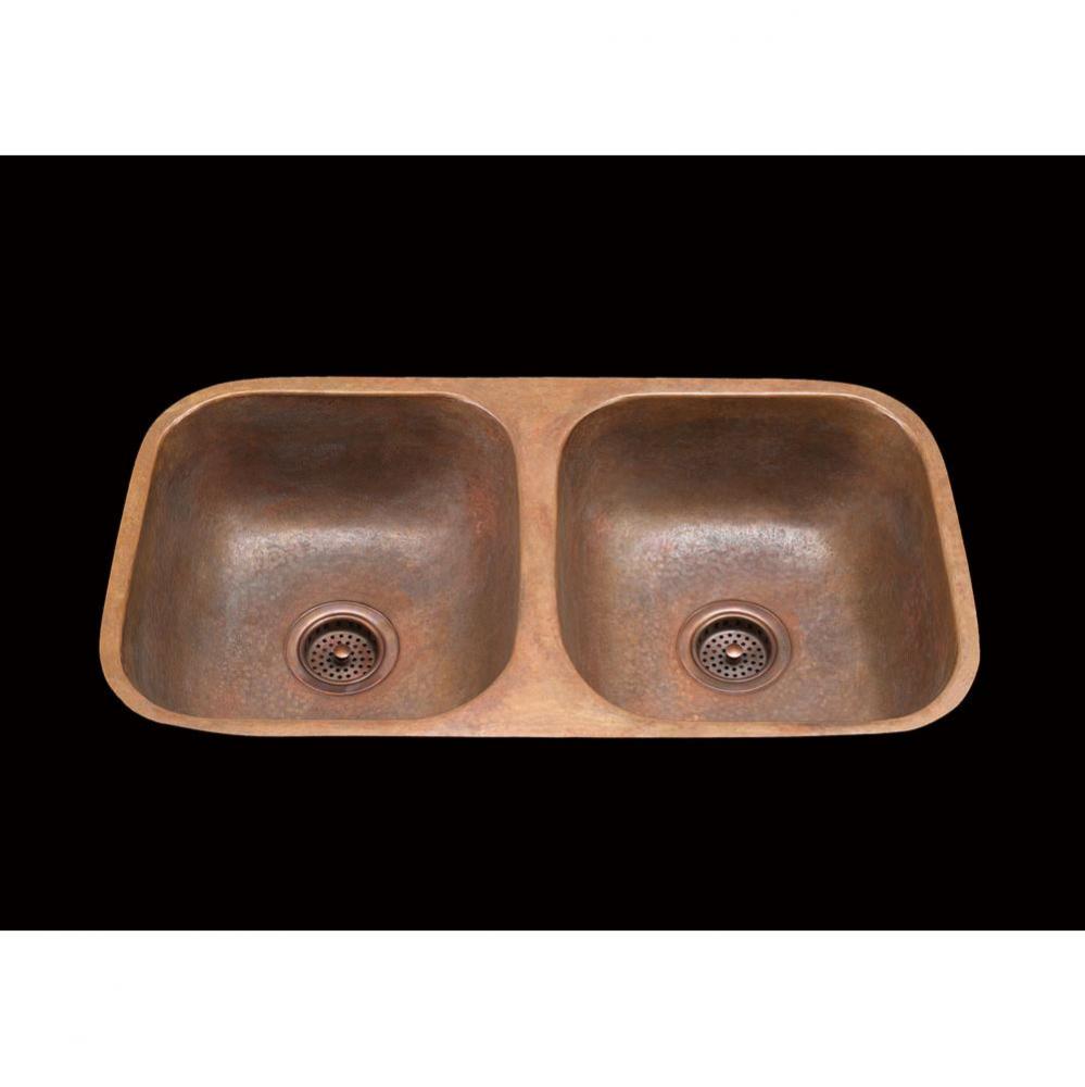 Bistro, 2 Bowl Kitchen Sink, Plain Pattern, Undermount & Drop In