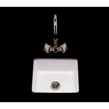 Bates and Bates P1113.U.WH - Penny, Single Glazed, Rectangle Bar Sink, Linial Pattern, Undermount Only