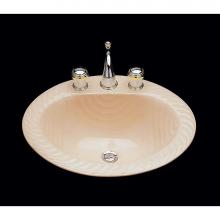 Bates and Bates P1821.D.WH - Doris, Single Glazed, Large Oval Lavatory, Wave Pattern, Overflow, Drop In Only