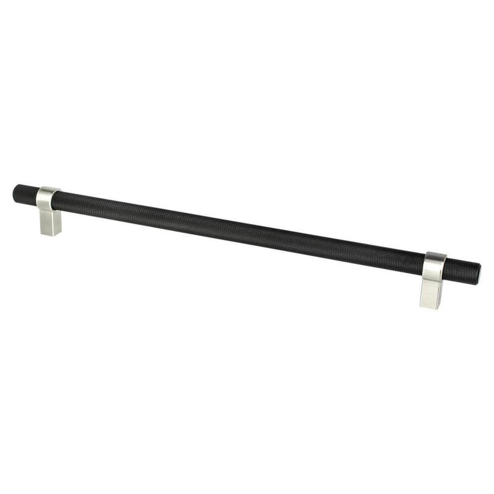 Radial Reign 12in. CC Matte Black Bar and Brushed Nickel Posts Appliance Pull