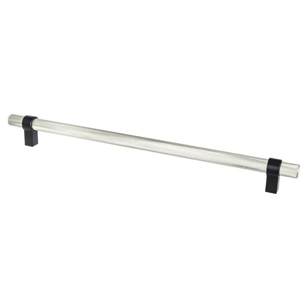 Radial Reign 12in. CC Brushed Nickel Bar and Matte Black Posts Appliance Pull