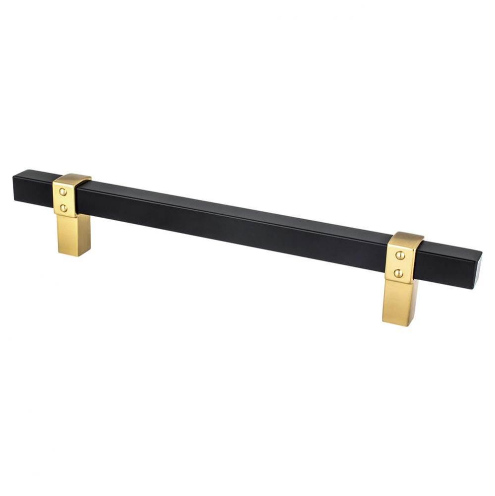 Rivet Rebel 160mm CC Matte Black Bar and Modern Brushed Gold Posts Pull