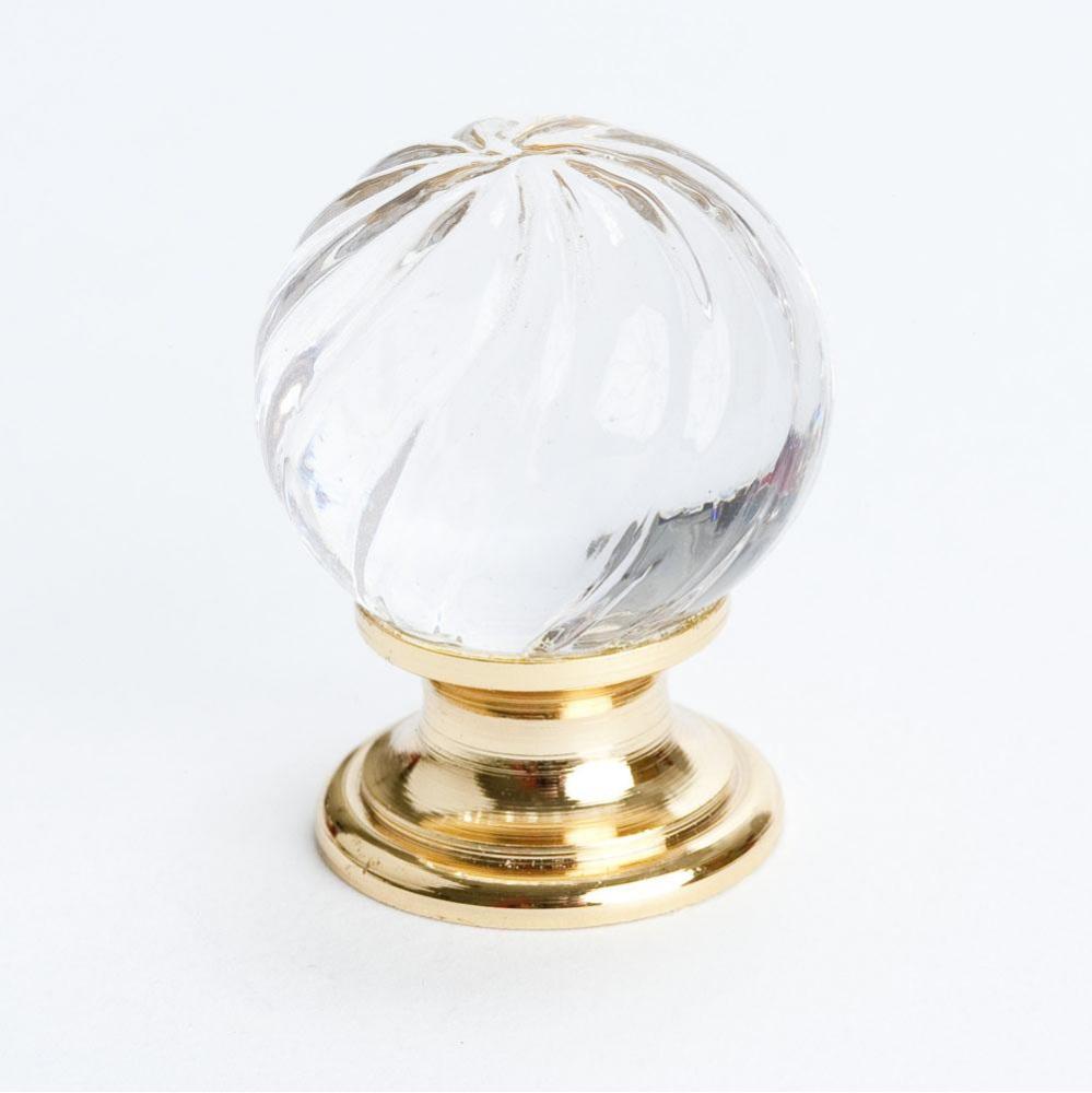 Europa Crystal Swirl Gold Knob