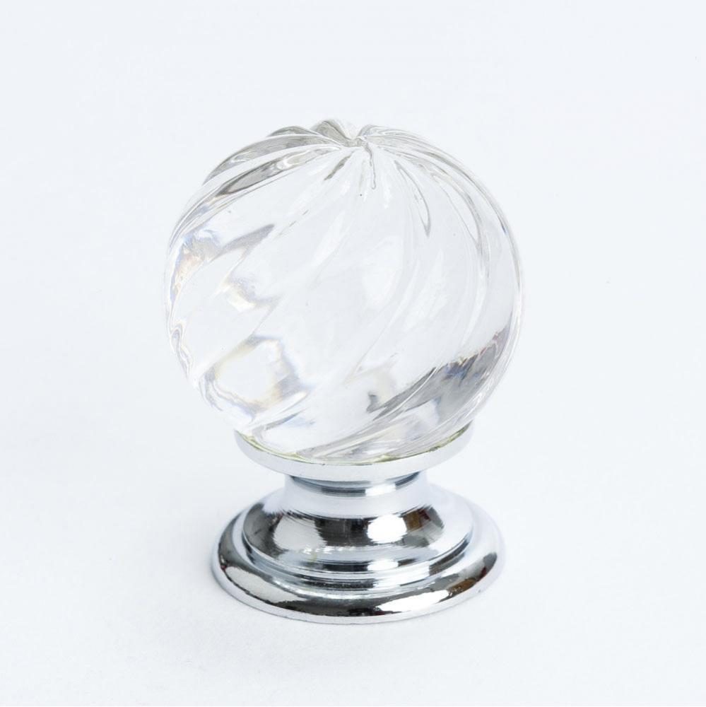 Europa Crystal Swirl Polished Chr. Knob