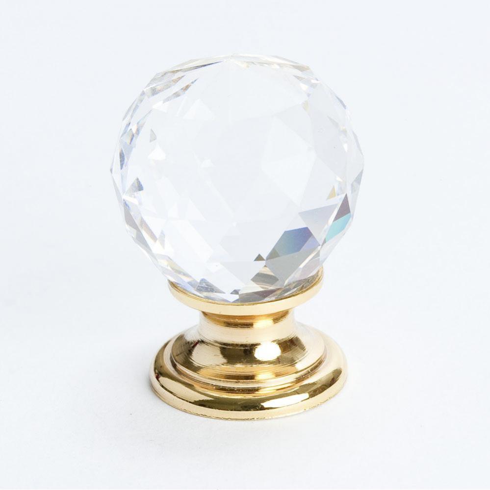 Europa Faceted Crystal Gold Knob