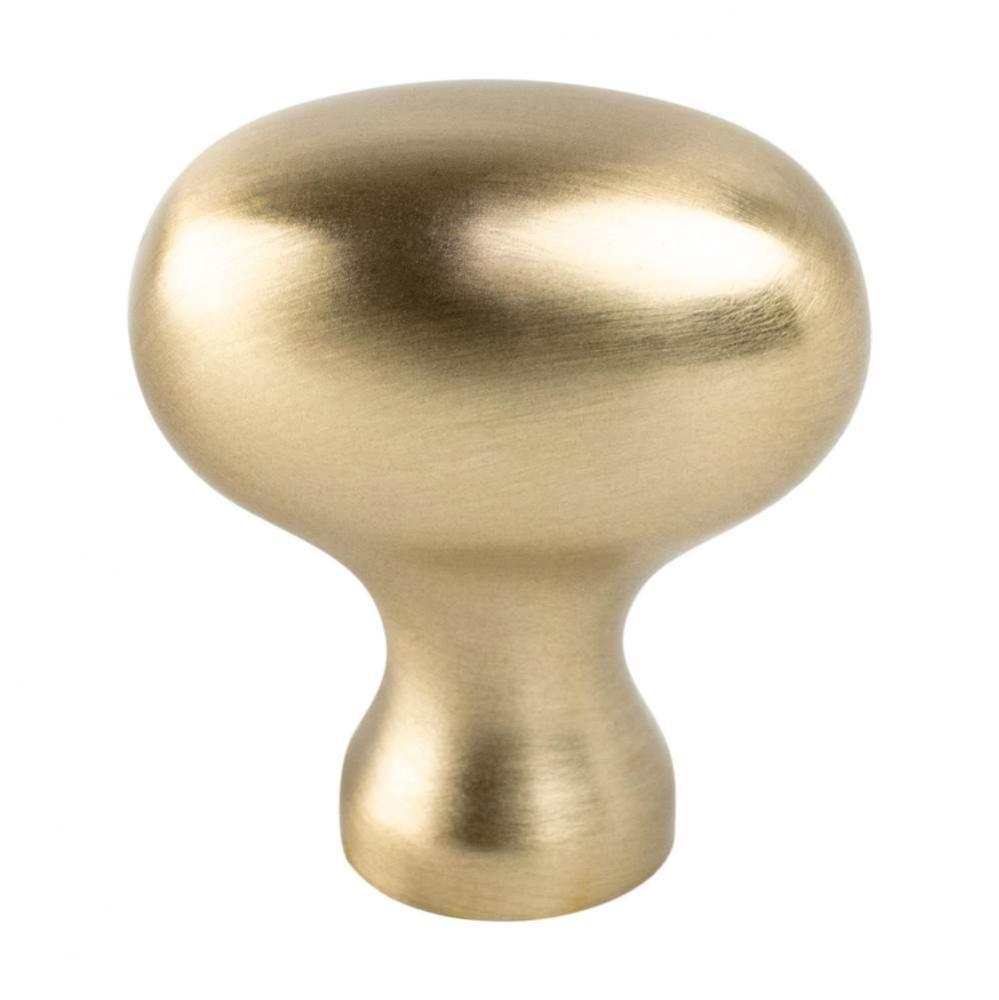 Transitional Advantage Three Champagne Oval Knob - This knob has a tooth on the bottom.