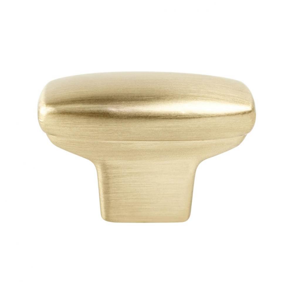 Transitional Advantage One Champagne Rounded Rectangle Knob  -This knob has a tooth on the bottom.