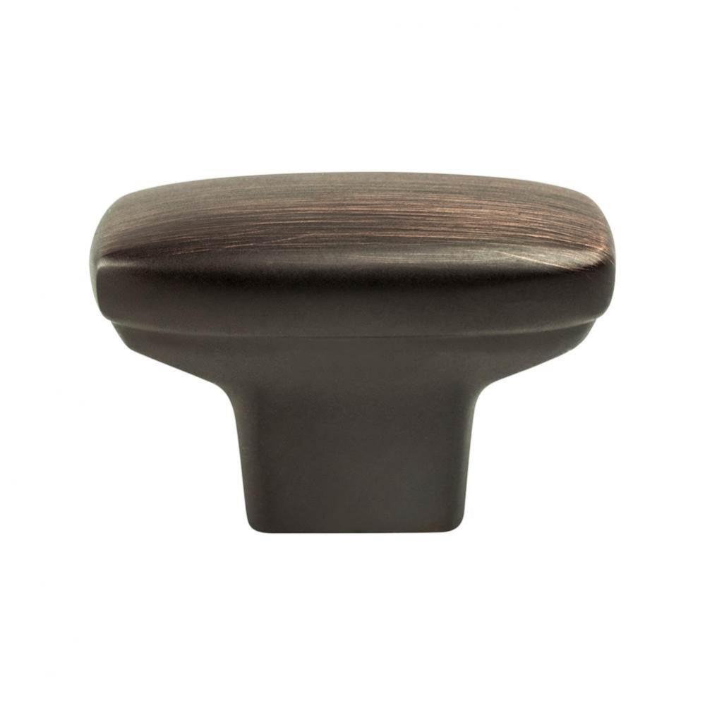 Transitional Advantage One Verona Bronze Rounded Rectangle Knob  -This knob has a tooth on the bot