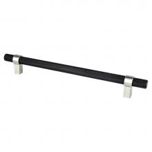 Berenson 5064-455BPN-P - Radial Reign 224mm CC Matte Black Bar and Brushed Nickel Posts Pull