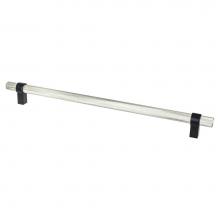 Berenson 5071-4BPN55-P - Radial Reign 12in. CC Brushed Nickel Bar and Matte Black Posts Appliance Pull