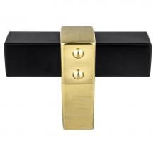 Berenson 5108-455MDB-P - Rivet Rebel Matte Black Bar and Modern Brushed Gold Post Knob