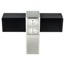 Berenson 5114-455BPN-P - Rivet Rebel Matte Black Bar and Brushed Nickel Post Knob