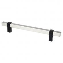 Berenson 5123-4BPN55-P - Rivet Rebel 160mm CC Brushed Nickel Bar and Matte Black Posts Pull