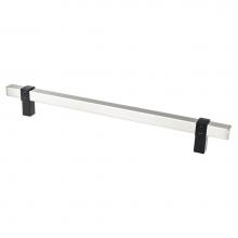 Berenson 5124-4BPN55-P - Rivet Rebel 224mm CC Brushed Nickel Bar and Matte Black Posts Pull