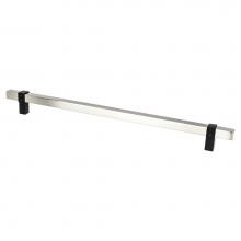 Berenson 5125-4BPN55-P - Rivet Rebel 12in. CC Brushed Nickel Bar and Matte Black Posts Appliance Pull