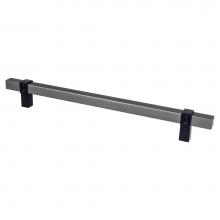 Berenson 5130-4SLT55-P - Rivet Rebel 224mm CC Slate Bar and Matte Black Posts Pull