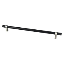 Berenson 5140-455BPN-P - Radial Reign 18 inch CC Matte Black Bar and Brushed Nickel Posts Appliance Pull