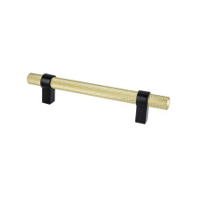Berenson 5143-4MDB55-P - Radial Reign 128mm CC Modern Brushed Gold Bar and Matte Black Posts Pull