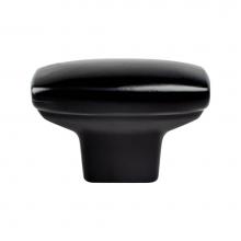 Berenson 9183-1055-P - Transitional Advantage One Matte Black Rounded Rectangle Knob  -This knob has a tooth on the botto