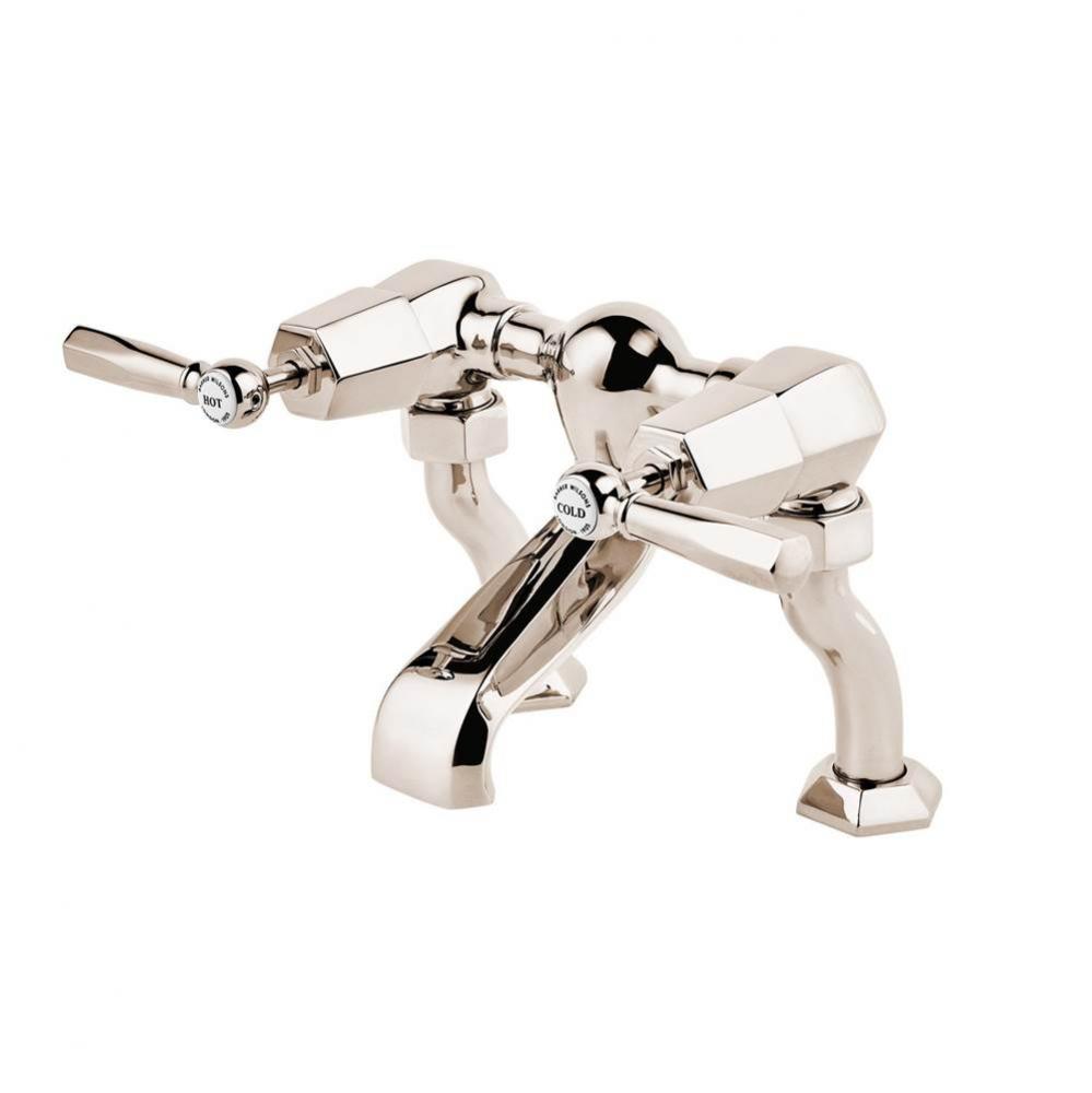 Mastercraft  Lever 3/4'' Exposed Deck Mount Tub Filler  With White Porcelain Button