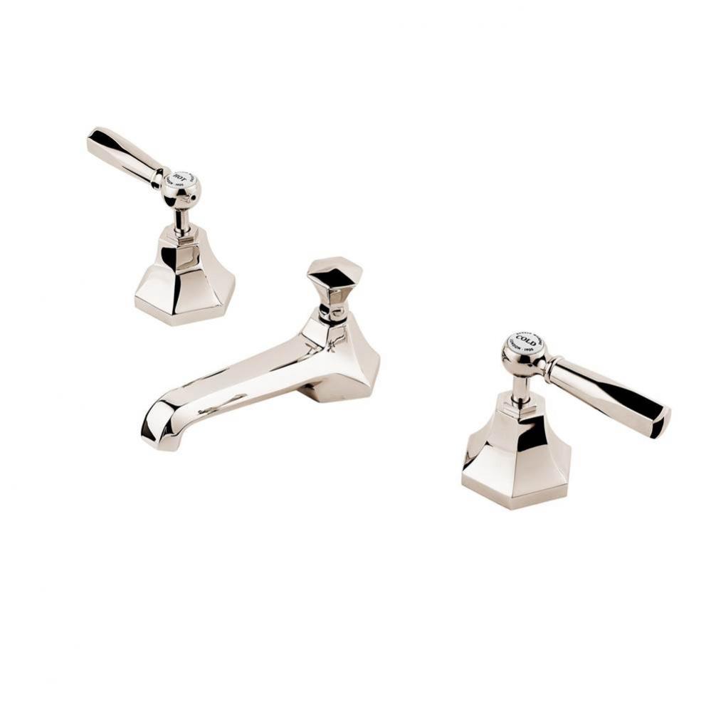 Mastercraft  Lever Widespread Faucet 5 1/2'' Spout With Pop Up Waste With White Porcelai