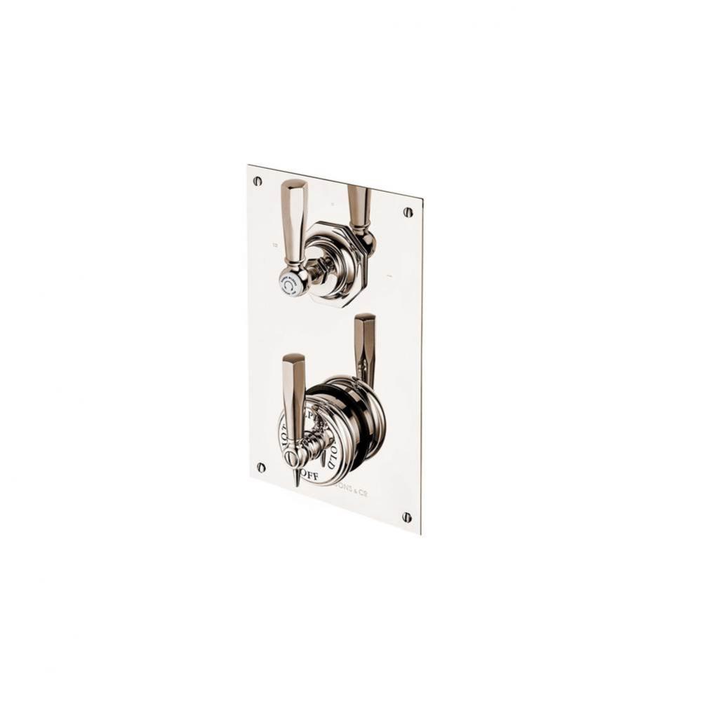 Mastercraft  Lever Concealed Thermostatic Valve With 2 Way Diverter On Plate With White Porcelain