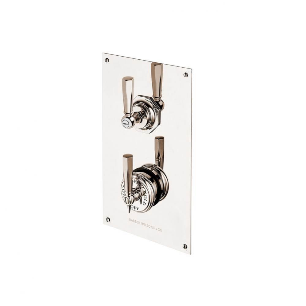 Concealed  Lever Mastercraft Thermostatic Valve W/Volume Control  On Rectangular Plate With Cerami