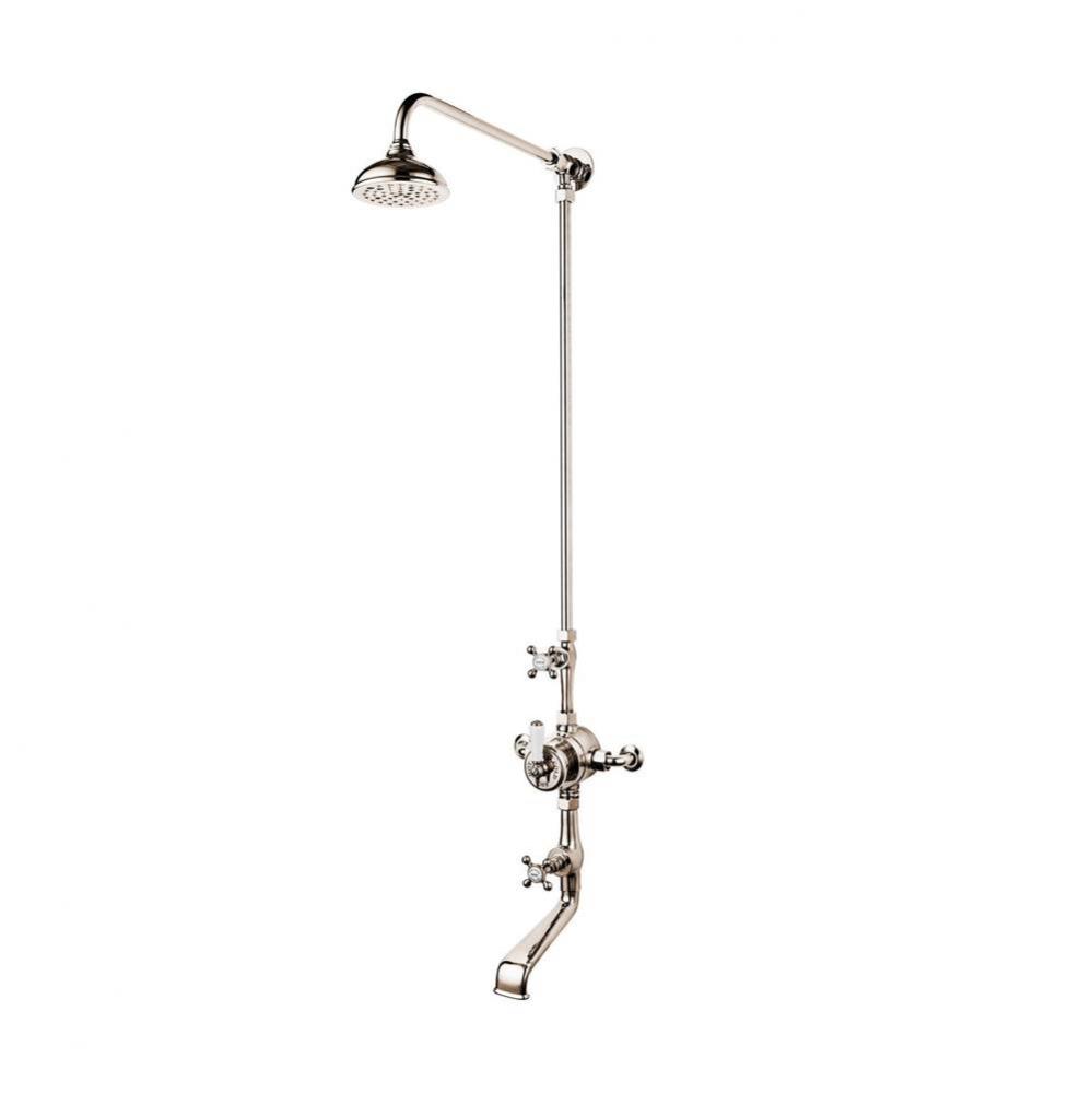 1890''S  Exposed  Thermostatic Shower And Tub Spout With 5'' Rain Head With Wh