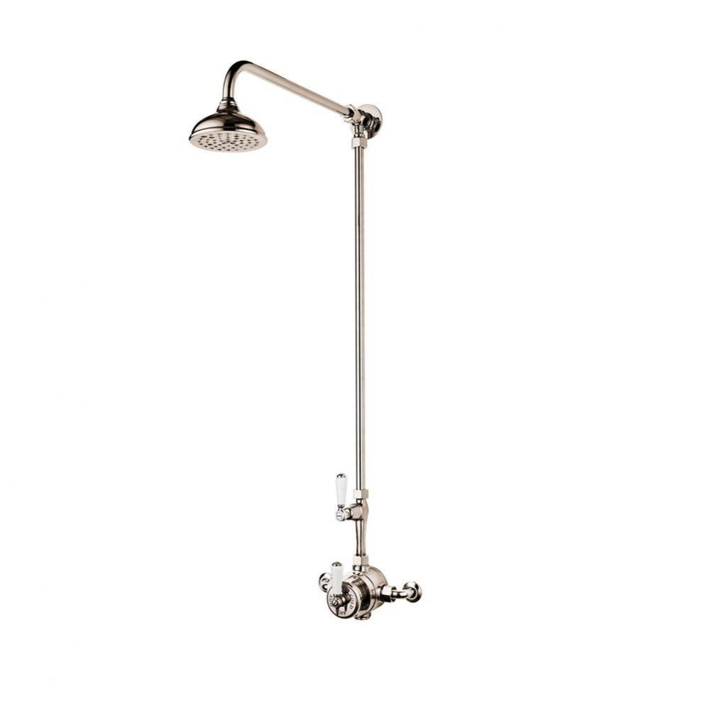 Regent 1900''S  Exposed Thermostatic Shower W/5'' Shower Head With White Porce