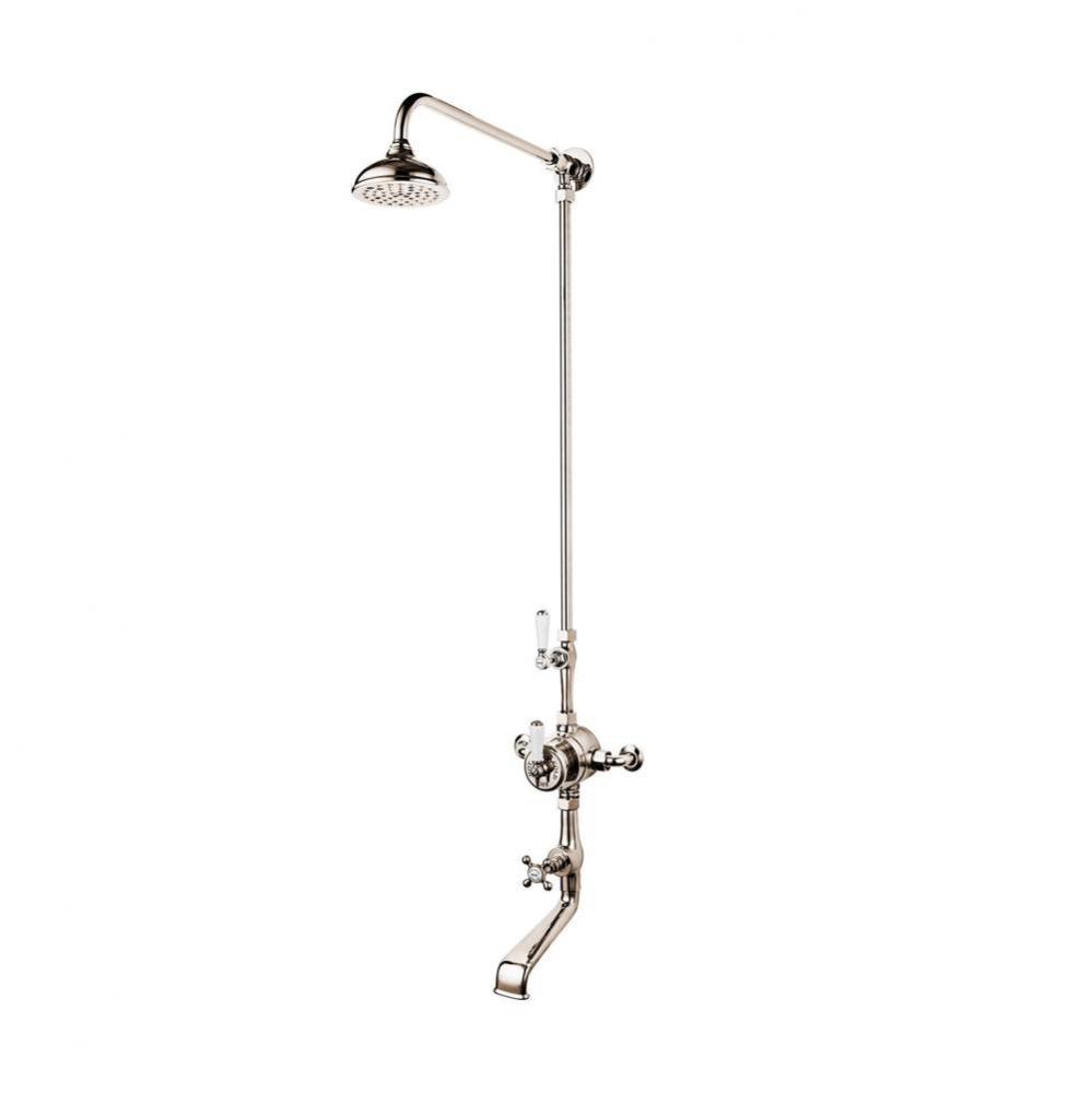 1890''S Bonnet Exposed Thermostatic Shower With Tub Spout And 5'' Rain Head Wh