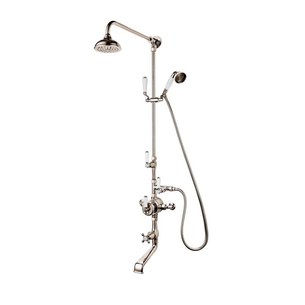 Regent 1900''S  Exposed Thermostatic Shower With Tub  & Hand Spray On Slider With 5&