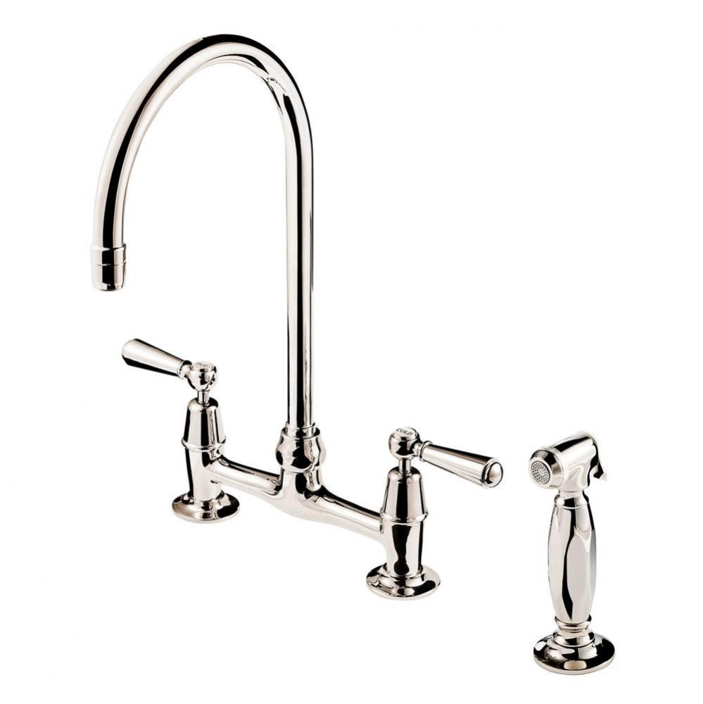 Regent 1900''S  Bridgemaster Kitchen Faucet  W/Spray Ceramic Disc With Flange Unions Wit