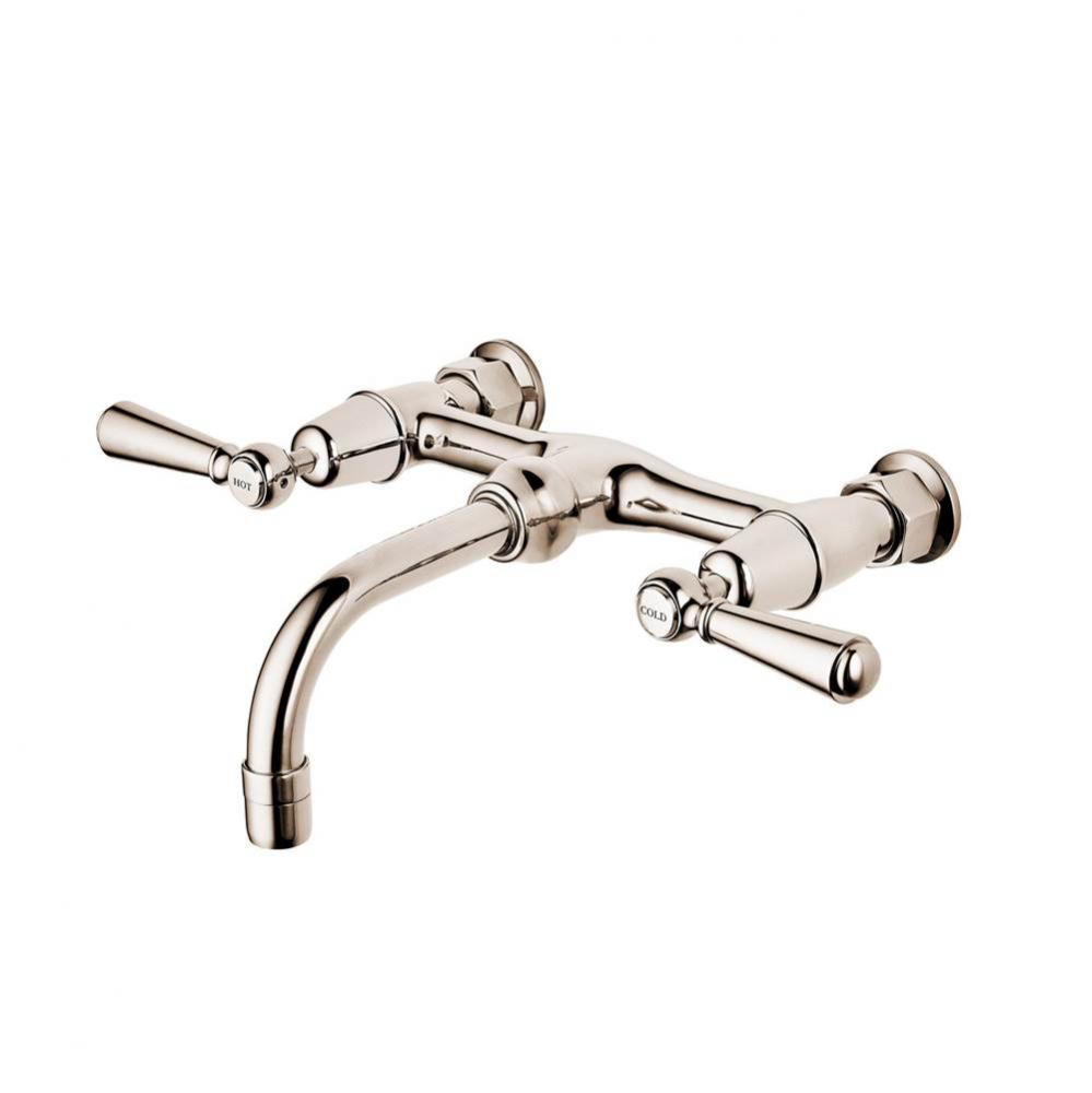 Regent 1900''S  Wall Mount Horizontal Bridge Faucet No Waste (Ceramic Disc) With Metal L