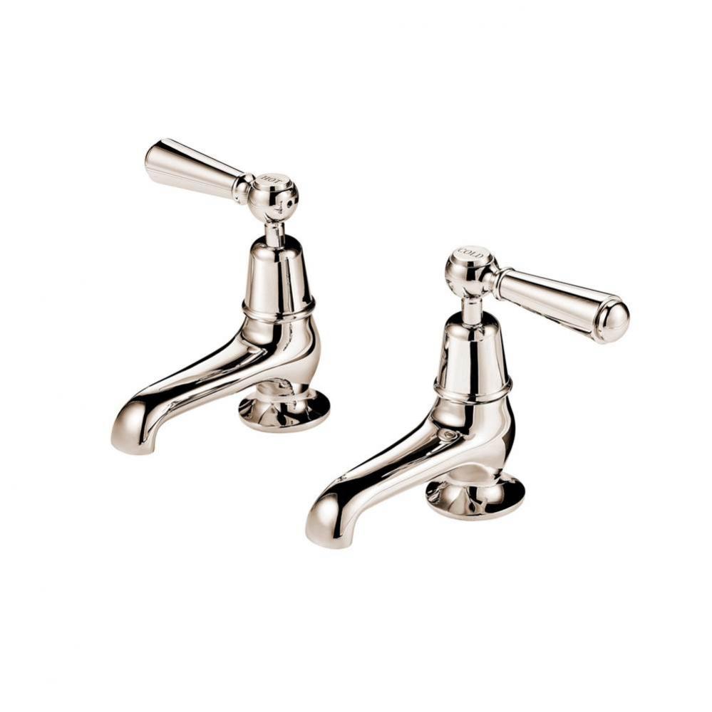 Regent 1900''S  Pair Basin Taps 4'' Spouts (Ceramic Disc) With Metal Lever And