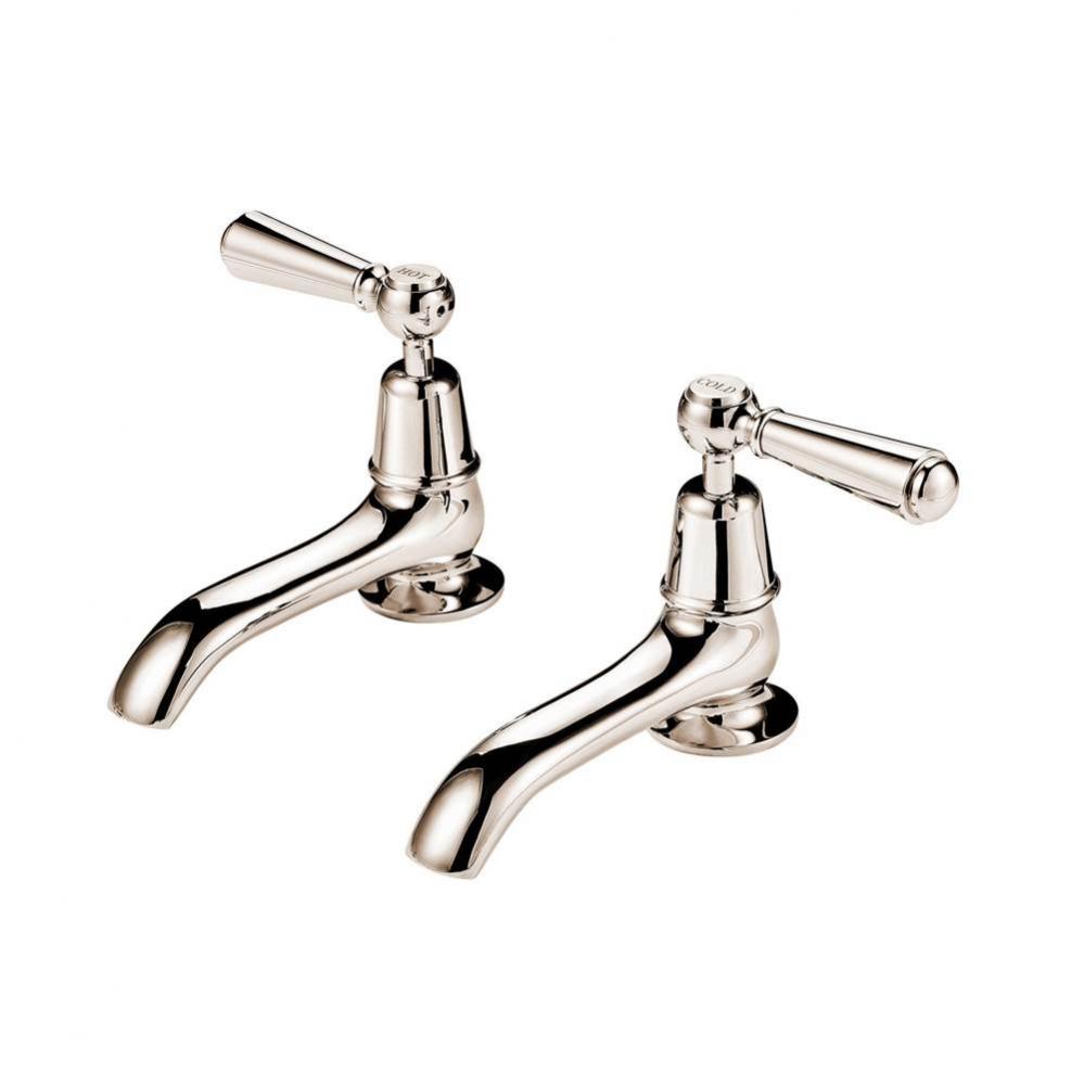 Regent 1900''S Pair Basin Taps 5'' Spouts (Ceramic Disc) With Metal Lever And