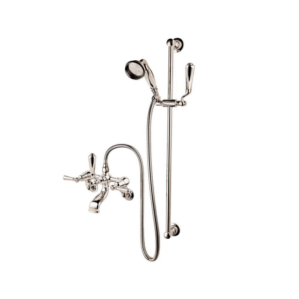 Regent 1900''S Exposed Wall  Mount Tub And Hand Spray On Slide Bar With Metal Levers And