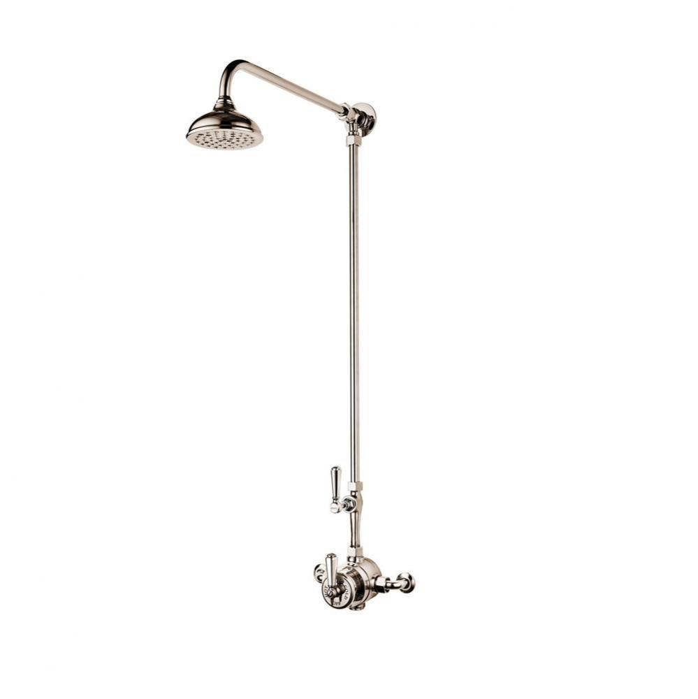 1890''S Exposed Thermostatic Shower W/5'' Rain Head With Metal Lever And Butto