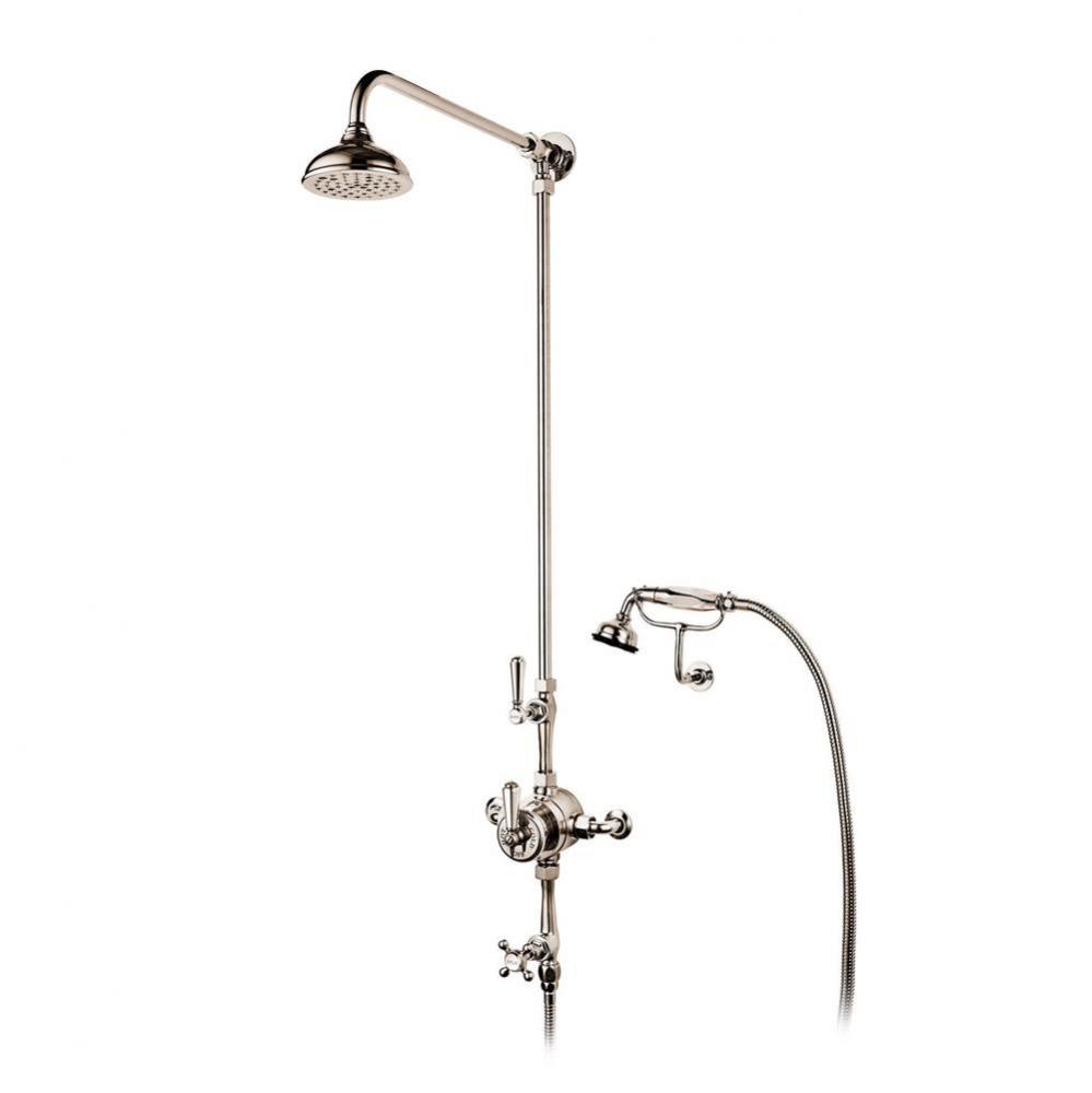 1890''S Exposed Dual Thermostatic Shower With Handspray On Cradle With 5'' Rai