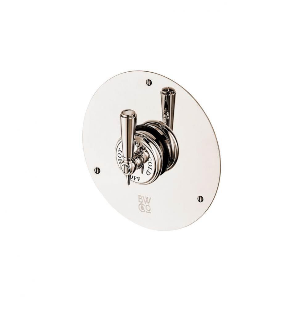 Concealed Thermostatic Valve With Metal Lever On Round Plate
