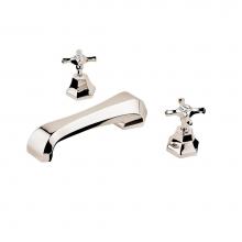 Barber Wilsons and Company MC3490 PN - Mastercraft 3 Hole Roman Tub Set With White Procelain Buttons