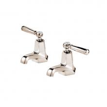 Barber Wilsons and Company MCL2123 PN - 1/2'' Mastercraft Lever  Pair Basin Taps 3'' Spout With White Porcelain Button